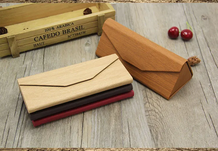 Модные дизайнерские новые трендовые треугольные чехлы для очков из искусственной кожи складная коробка из искусственной кожи