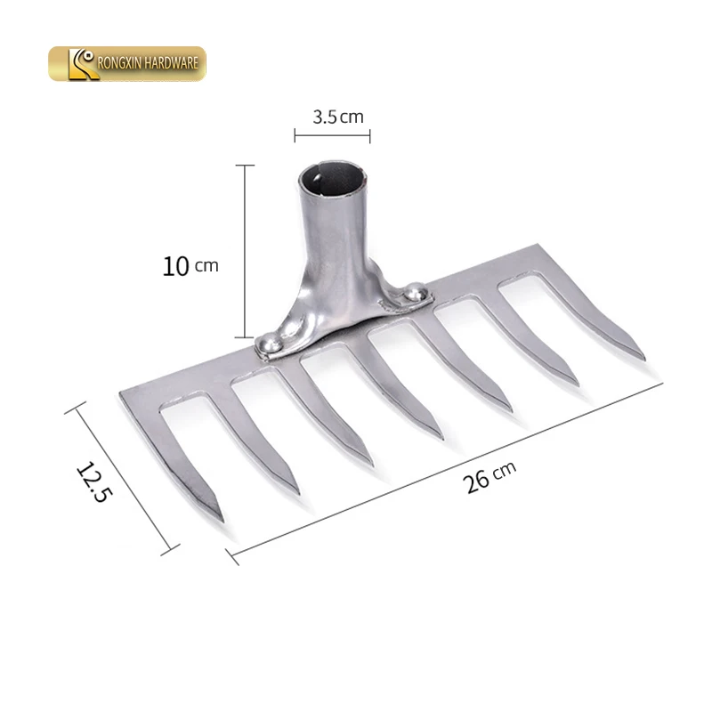Высококачественный инструмент для копания фермы, стальные грабли для газона с длинной ручкой