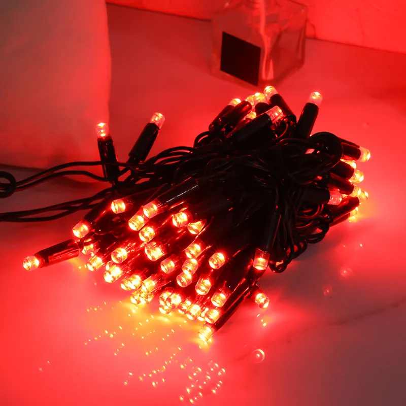 Outdoor waterproof High Quality EU OEM Christmas 220V 10M customize IP65 rubber cable LED string lights