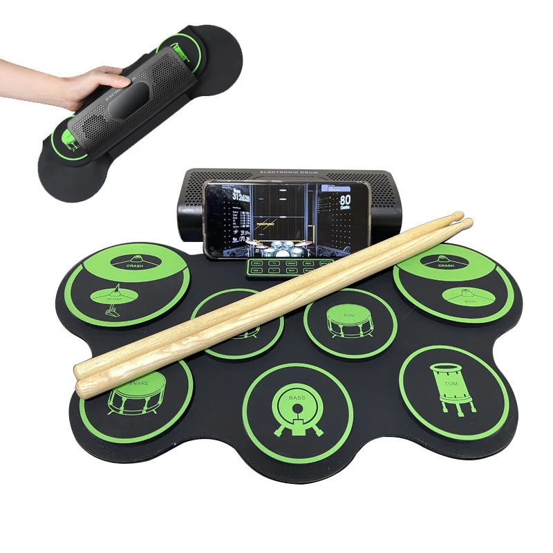 Hand roll drum Portable MIDI can be connected to the computer Bluetooth electronic drum to simulate real percussion sound