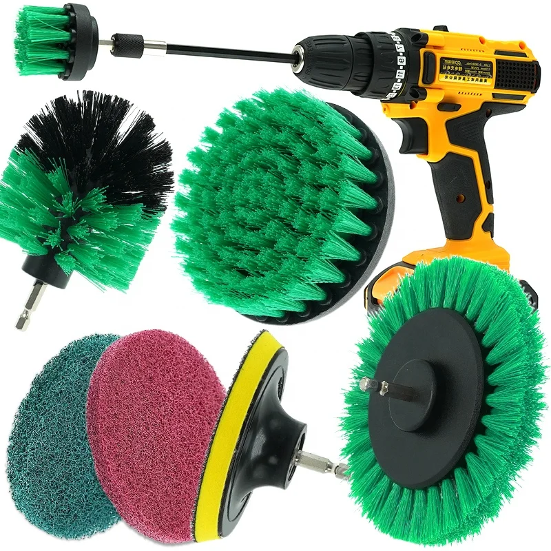 Drill Attachment Brush Power Scrubber Electric Drill Cleaning Brush 8 PCs Set For Household Cleaning