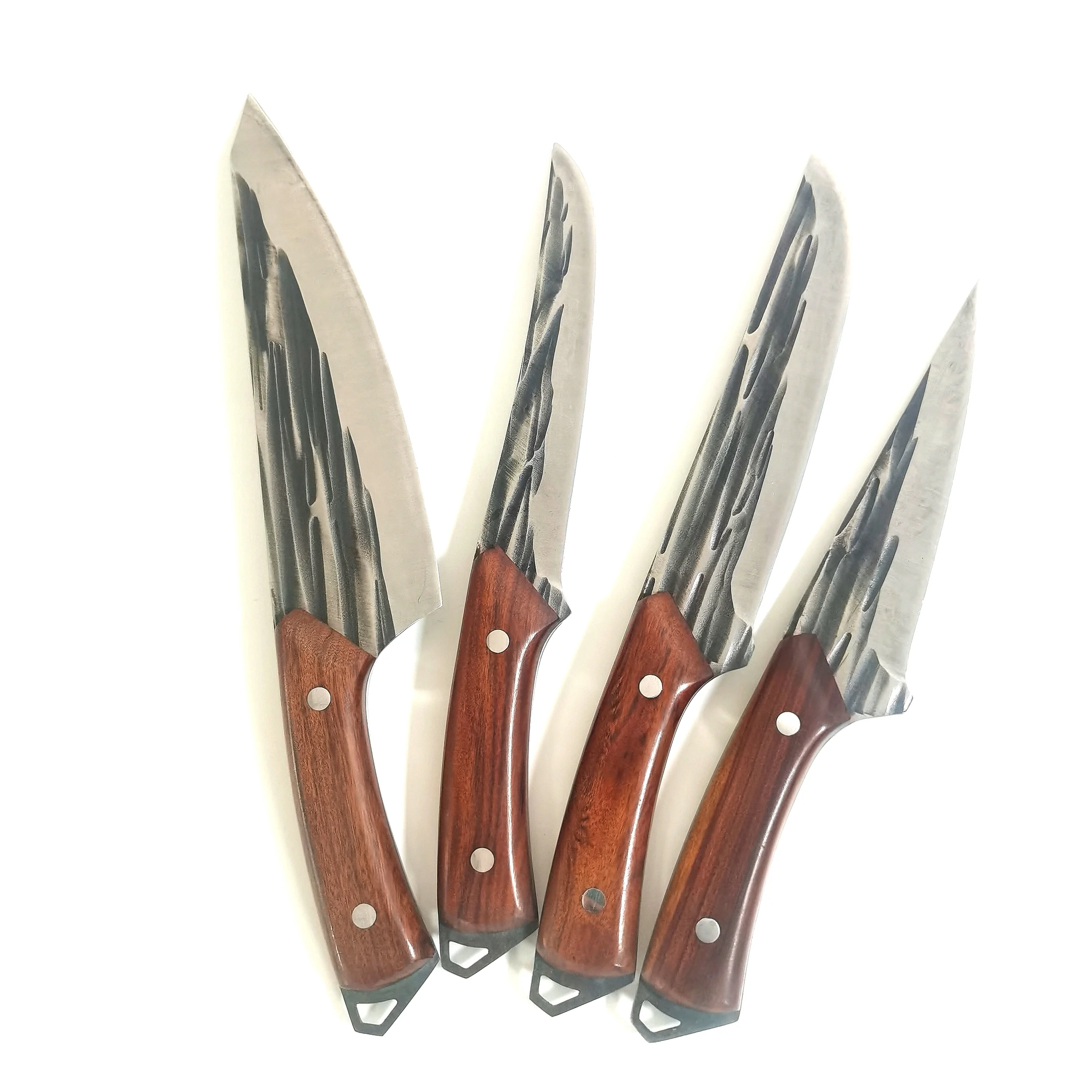 Forged Skeletal Knife Cattle and Sheep Cutting Carving Knife Meat stall Cutting Knife Red Sandalwood Handle Chef Kni