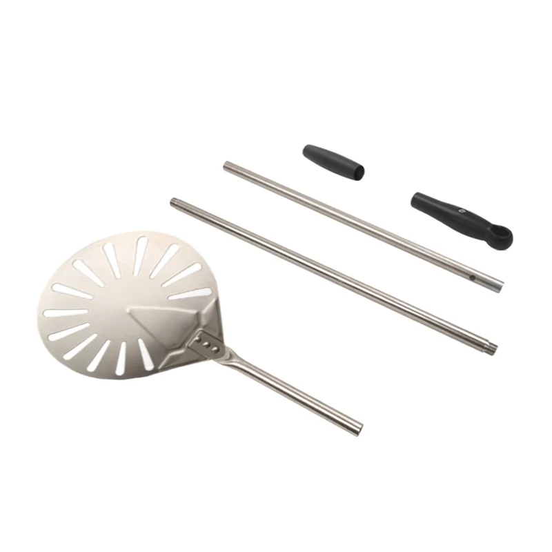 Perforated pizza peel shovel detachable turning foldable pizza stone paddle pizza oven brush Copper Wire Brush