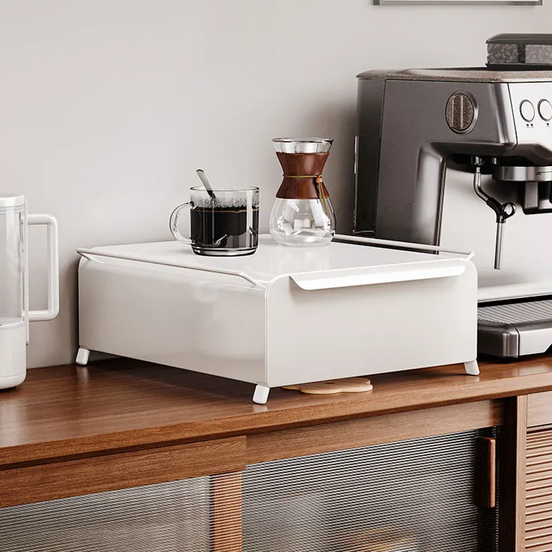 New 2 tier desktop dolce gusto holder Stackable metal coffee capsule slidng drawer nespresso pod cup mug storage box dust proof