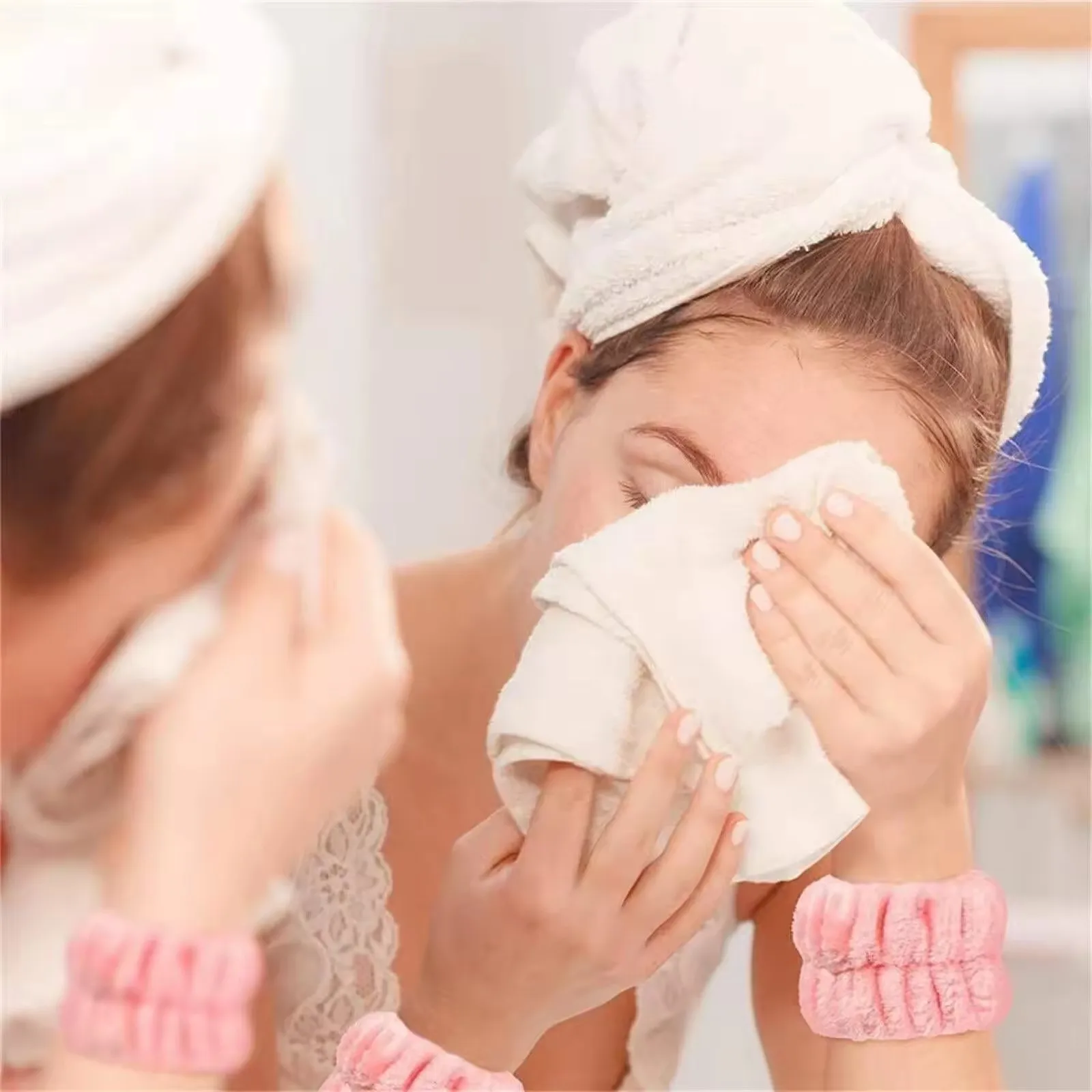 High Quality Hairband SPA Wrist Washband Microfiber Elastic Fabric Wash Absorbent Cleaning Women Makeup Skincare Spa Wristband