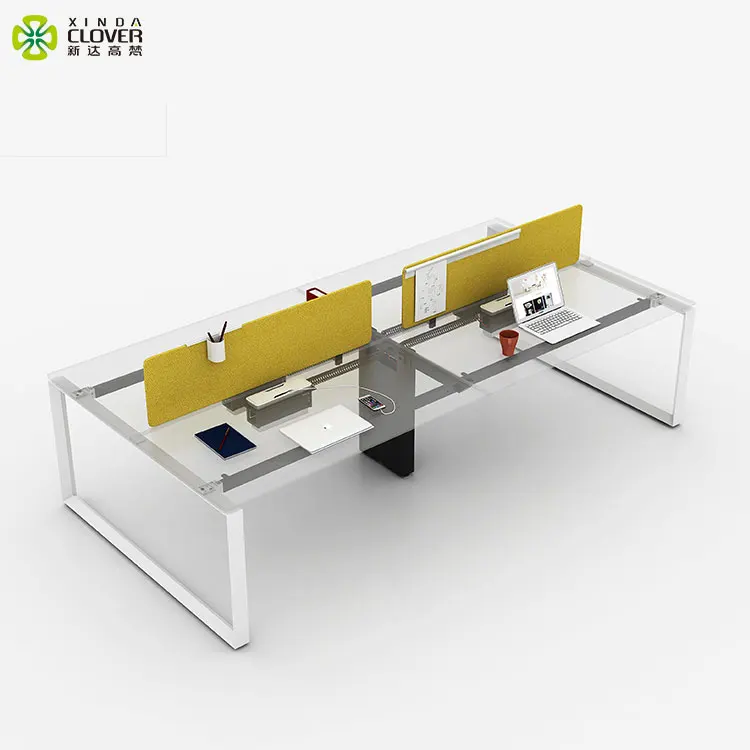High quality modern design modular 4 seater office work station desk