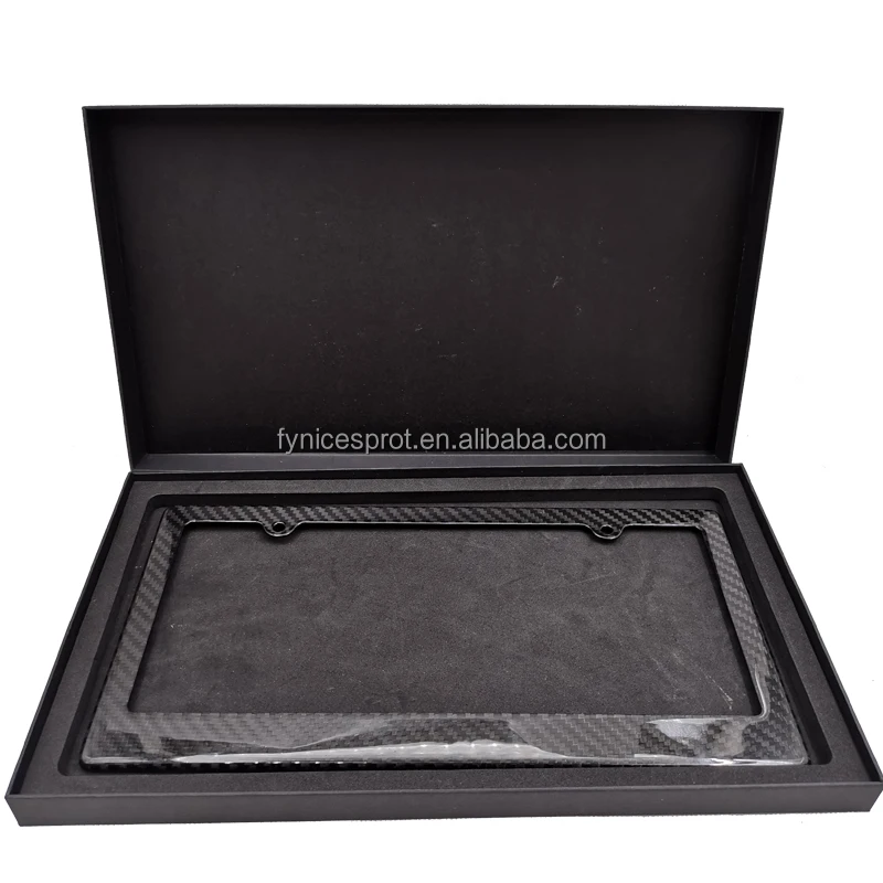 2021 High quality 100% Real forged carbon fiber car license plate frame/holder two holes