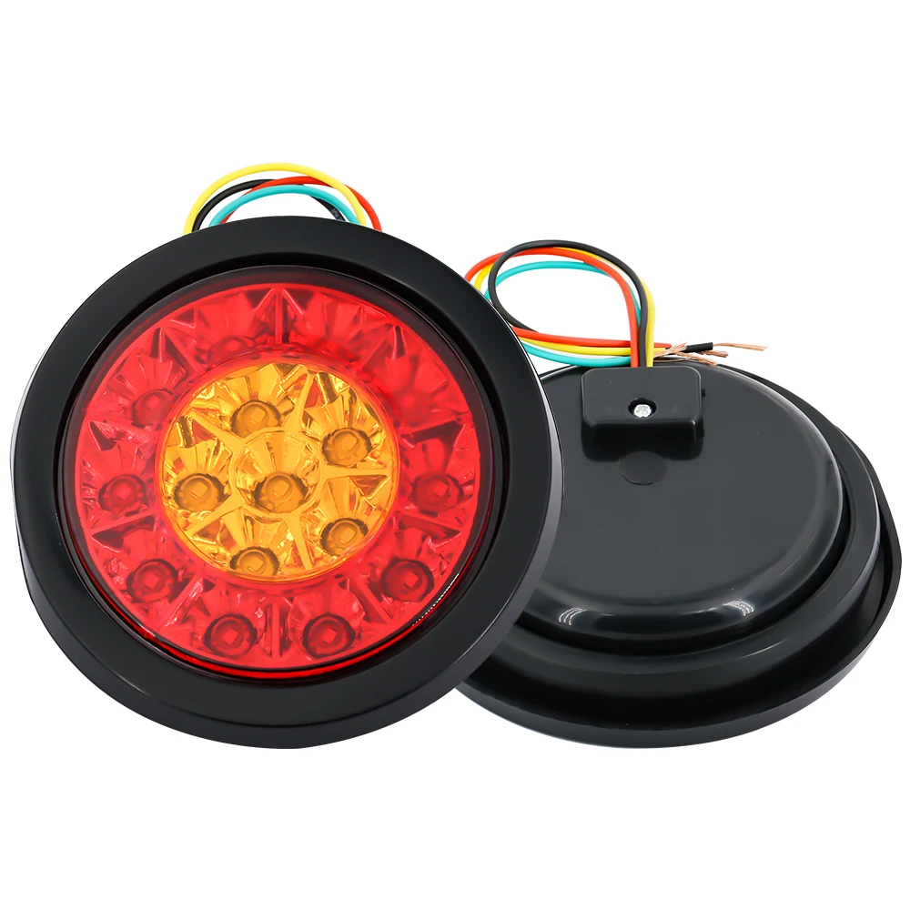  Яркий 12V/24V 5-дюймовый круглый белый янтарь красные ссетодиойдный задний свет прицепа сигнальная лампа