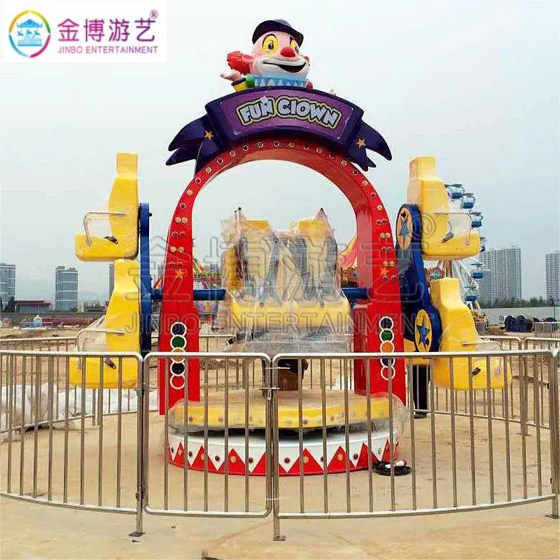 Amusement outdoor kids park equipment carnival game 360 degree rotating chair crazy circus fun clown rides swings amusement