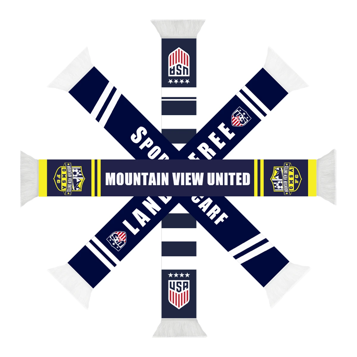 Hot Sale Bulk Custom Logo Free Sample Scarf Soccer Silk Cheer Club Souvenir Fan Scarf