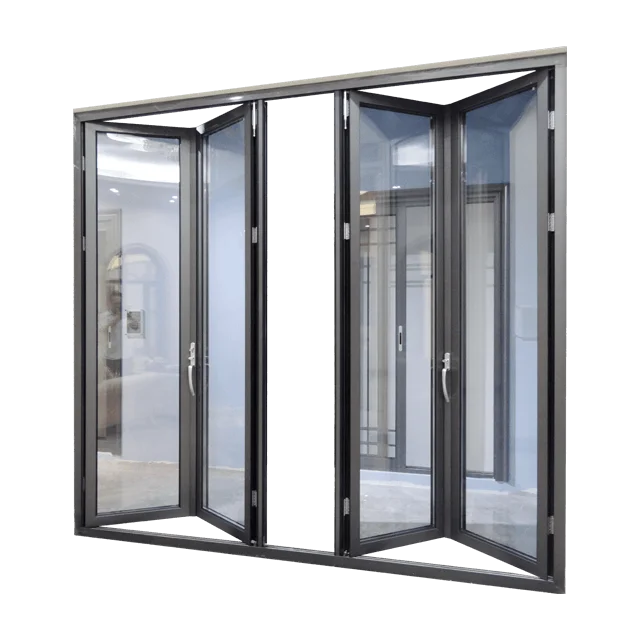 interior glass bi-fold doors glass folding partition for office, shopping mall, meeting room