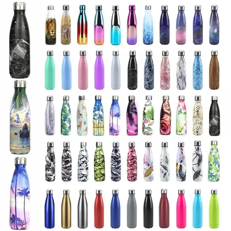 LASER LOGO FREE Eco Friendly Stainless Steel Double Wall Cola Shape Thermal Insulated Water Bottles With Custom Logo