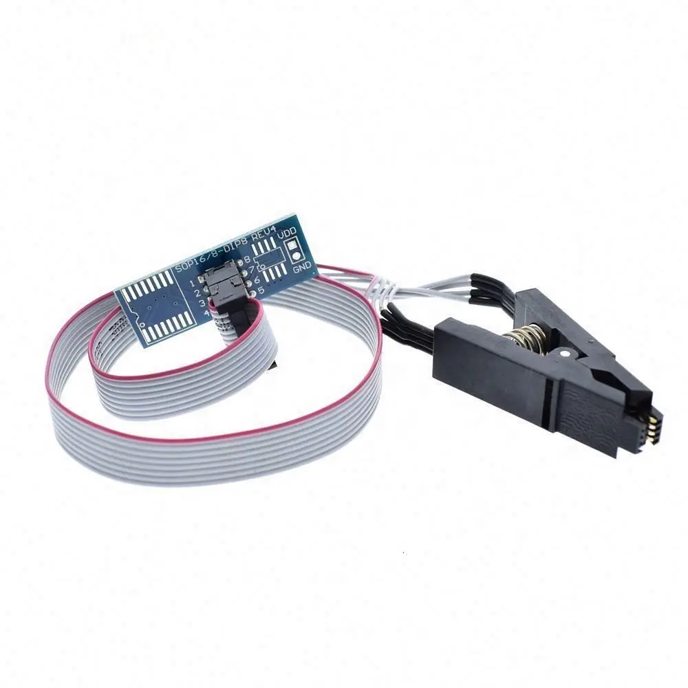 Программатор SeekEC SOIC8 SOP8 с зажимами для тестирования микросхем и разъемом Adpter BIOS/24/25/93