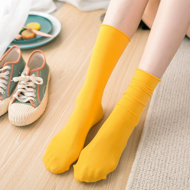Long Slouch Sox For Women Thick Winter Terry Sole Fluorescent Color Crew Women Girls Slouch Socks