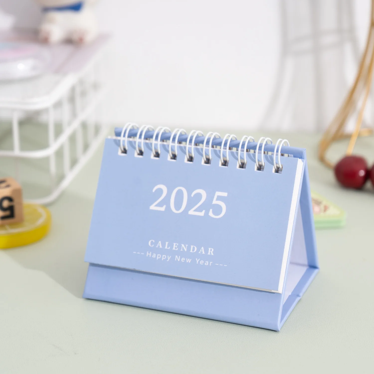 Free Sample Wholesale Custom Small Size Spiral Binding Aluminum Calendars Folding Perpetual Desk Calendars For Promotion Gift