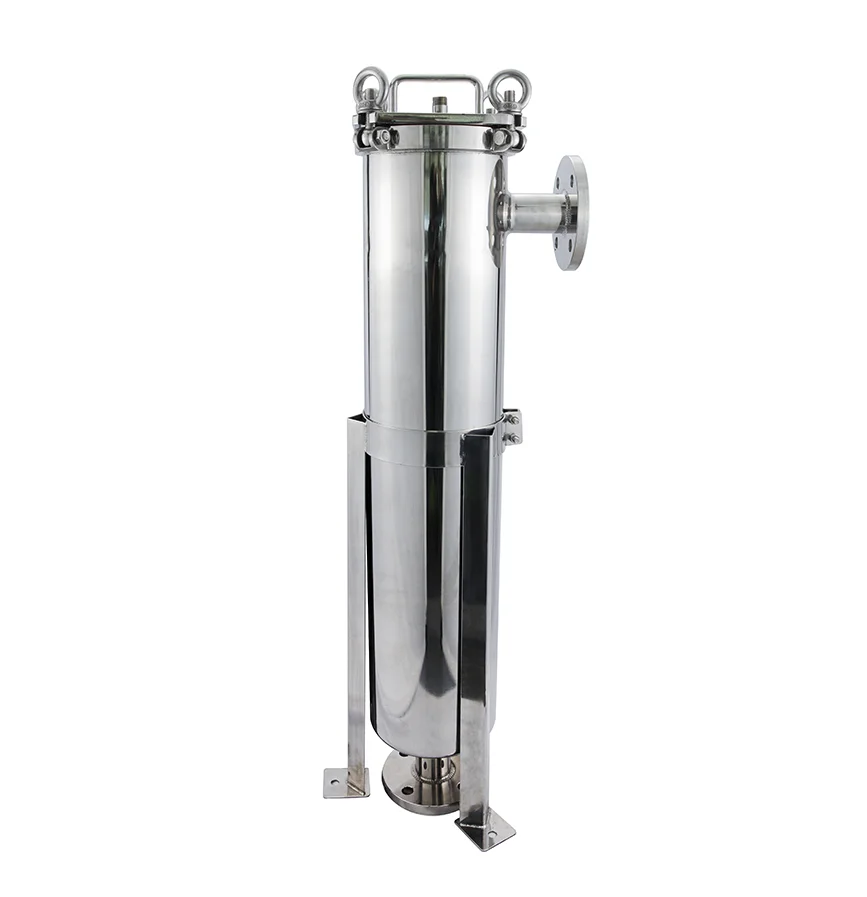 Sanitary water treatment milk beverage liquid filtration single multiple stainless steel bag filter