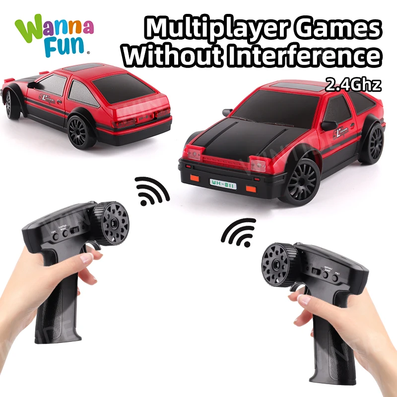 Wholesale 1:24 Scale RC High Speed Drift Racing Sport Toy Car 4WD LED Light Remote Controller USB Cable Kid-Friendly Truck