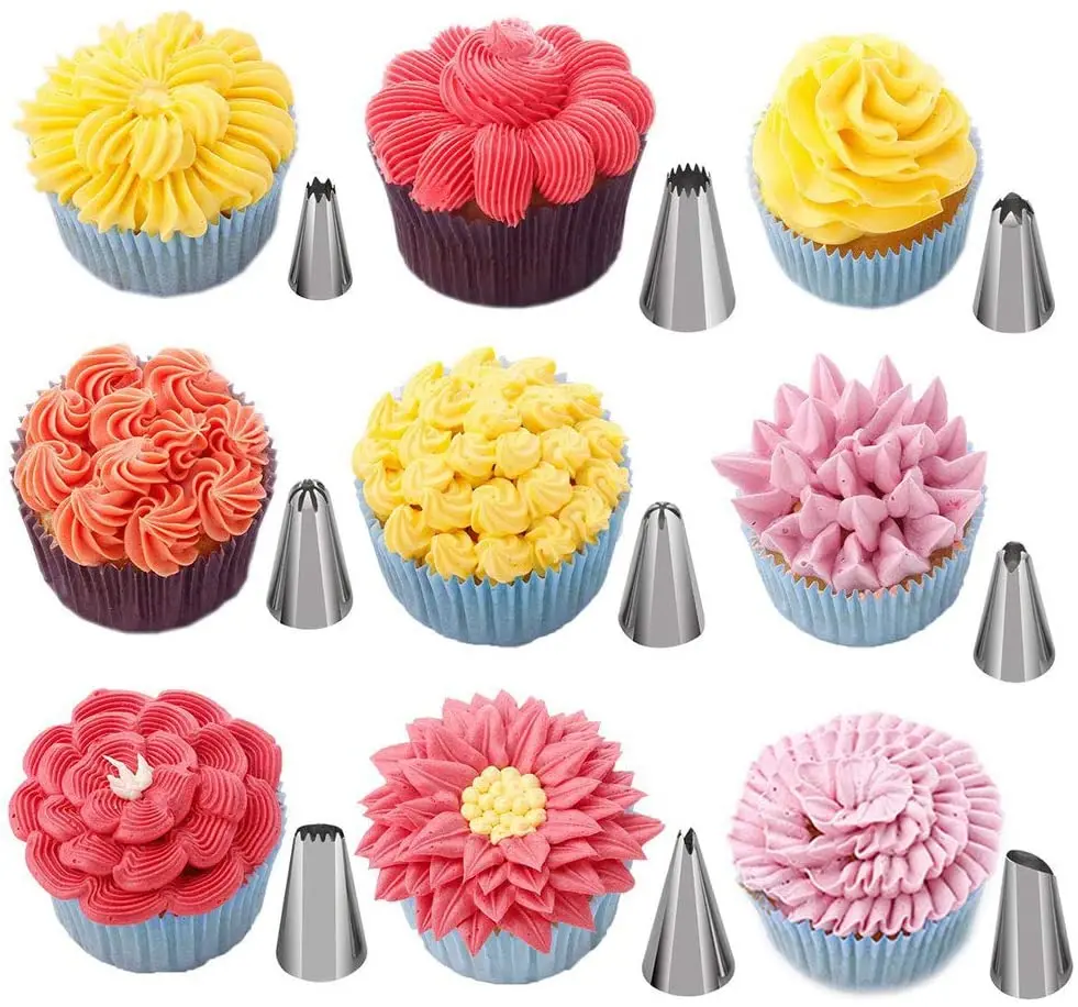 Korean deep drawing technology high quality stainless steel A8# large pastry tips for baking