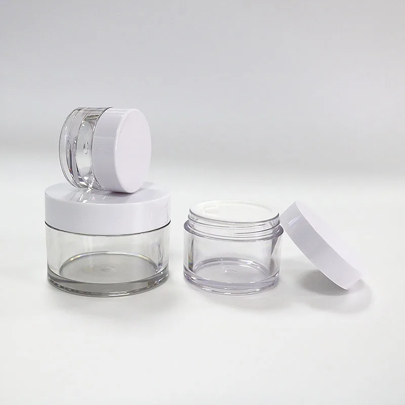 wholesale food grade 1oz 2 oz 3oz 4 oz 8 oz 15g 30g 80g 120g 250g clear empty PET cosmetic  plastic jar with  plastic screw cap