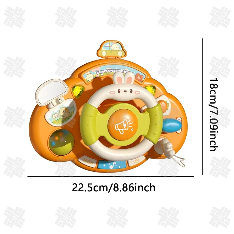 KW Montessori Toy Steering Wheel Baby Toy Early Educational Simulated Driving Musical Steering Wheel Toys for Babies