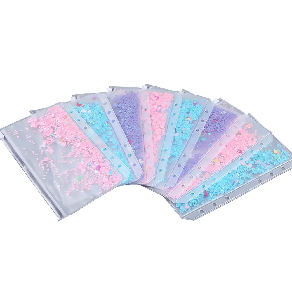 Custom Logo Luxury Plastic Mini Cute Vintage translucent Square Budget Money Receipt Binder Envelopes