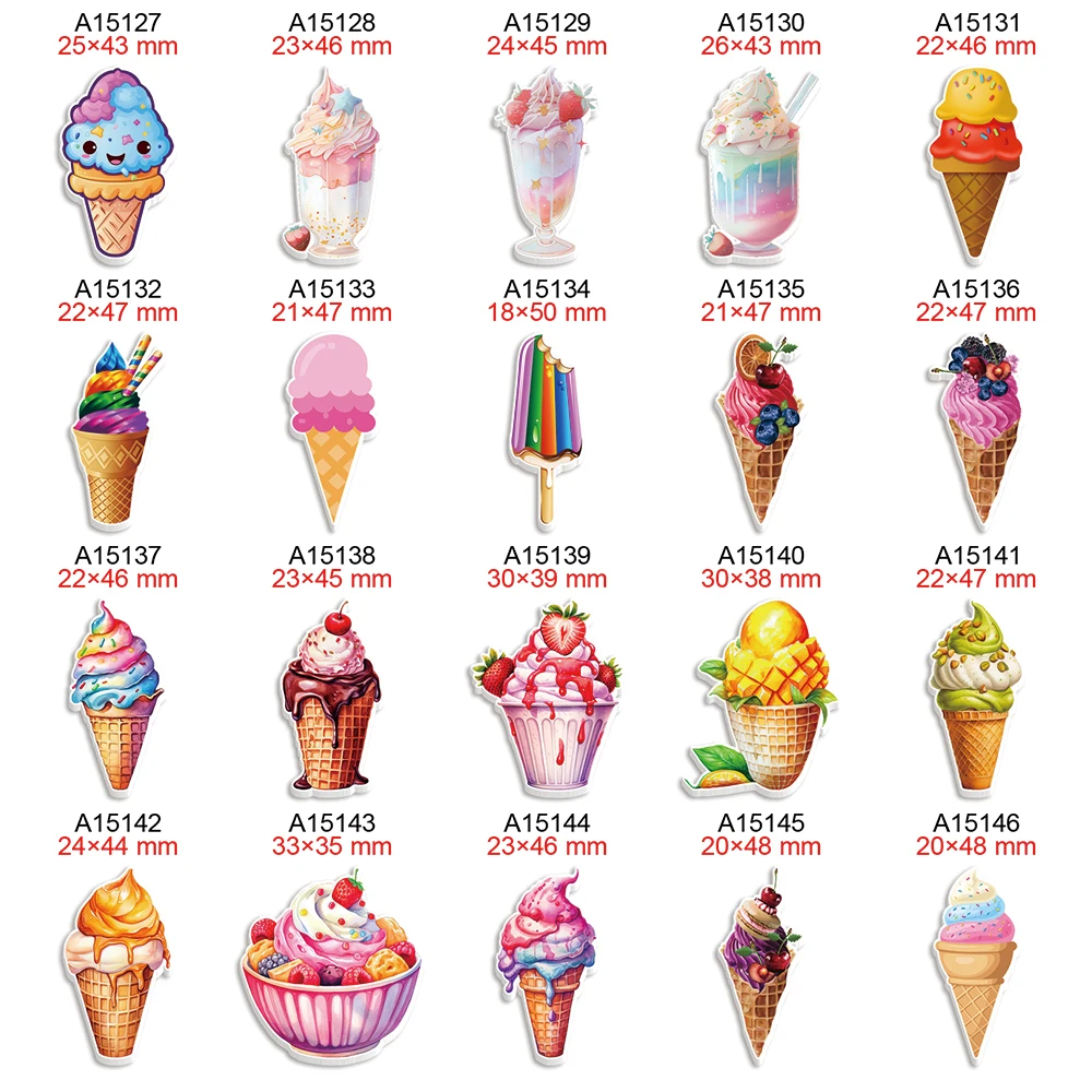 Summer Flatback Cartoon Planar Resin for DIY Hairbows Phone Crafts and Charms Model Materials 50pcs/Lot