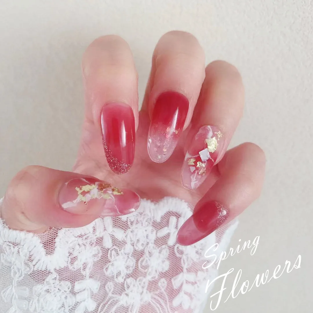 Nail Wear Armor Press on Nails China Direct Factory Gradient Design Finger ABS Full Cover Nail Artificial Press on Long