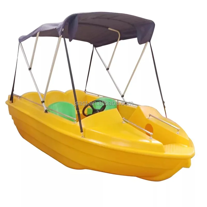 Plastics Hand Cranking Pedal Boat for Water Park Fiberglass Reinforced diving glasses Plastic Semi-Enclosed Sightseeing Boat