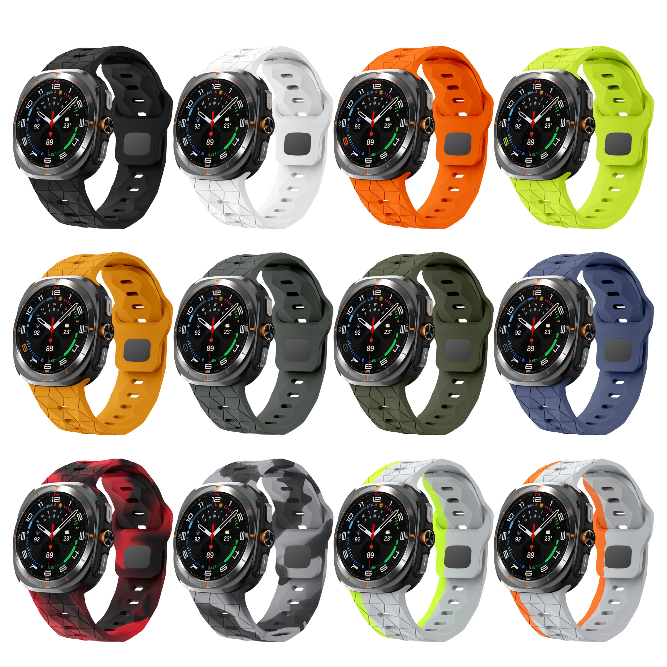 Многоцветный мягкий браслет для Samsung Galaxy Watch ультра 47 мм водонепроницаемый спортивный силиконовый резиновый ремешок