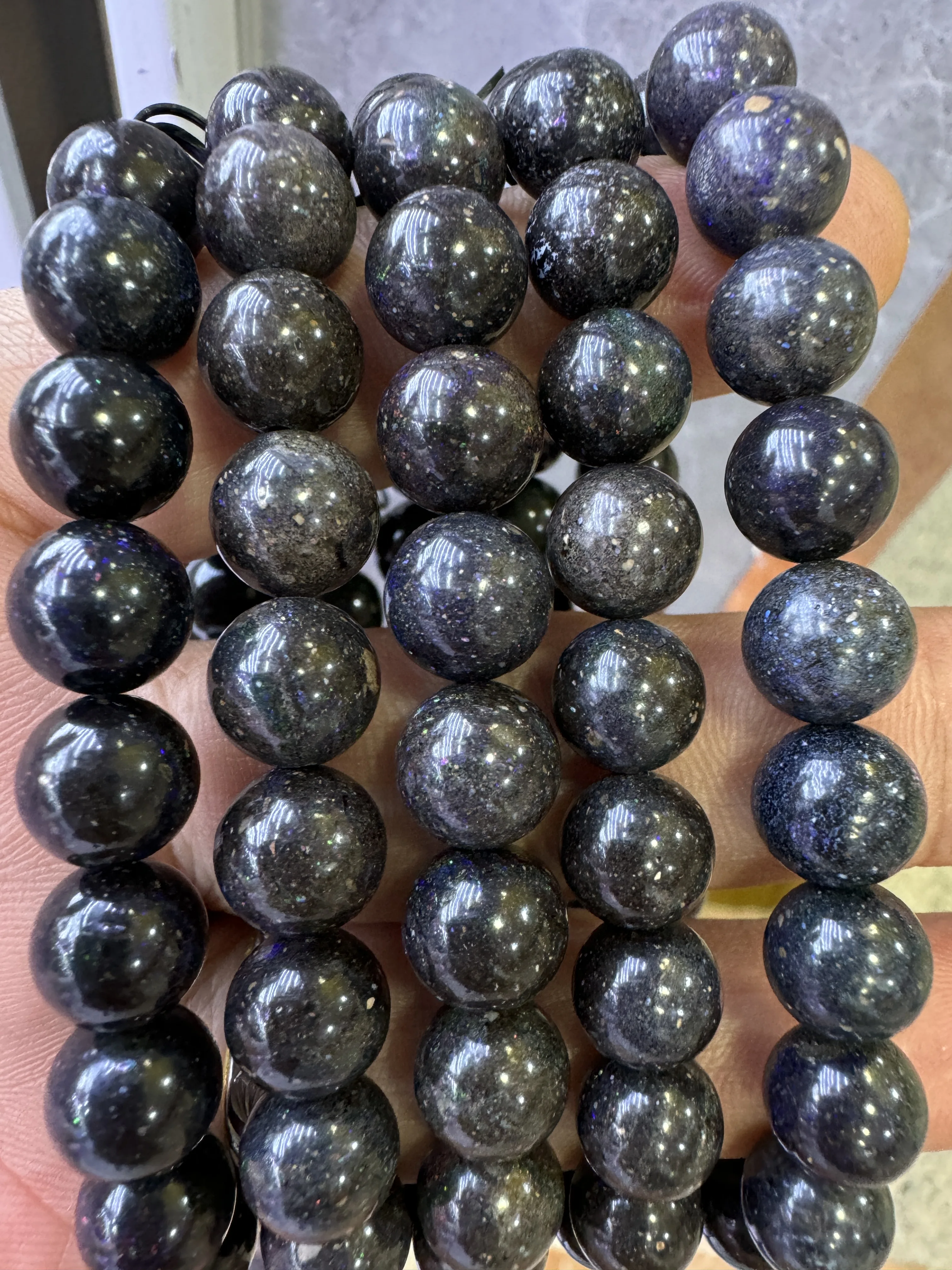 Wholesale high quality jewelry Bead manufacturer natural Boulder opal black opal stone 6mm 8mm 10mm gemstone bead