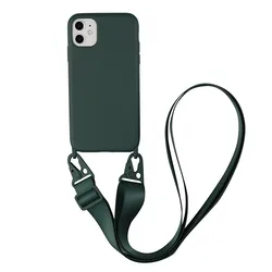 Silicone Lanyard Phone Case For iPhone 12 13 11 Pro Max 7 8 Plus X XR XS Max Ultra Cover With Neck Strap Crossbody Necklace Cord