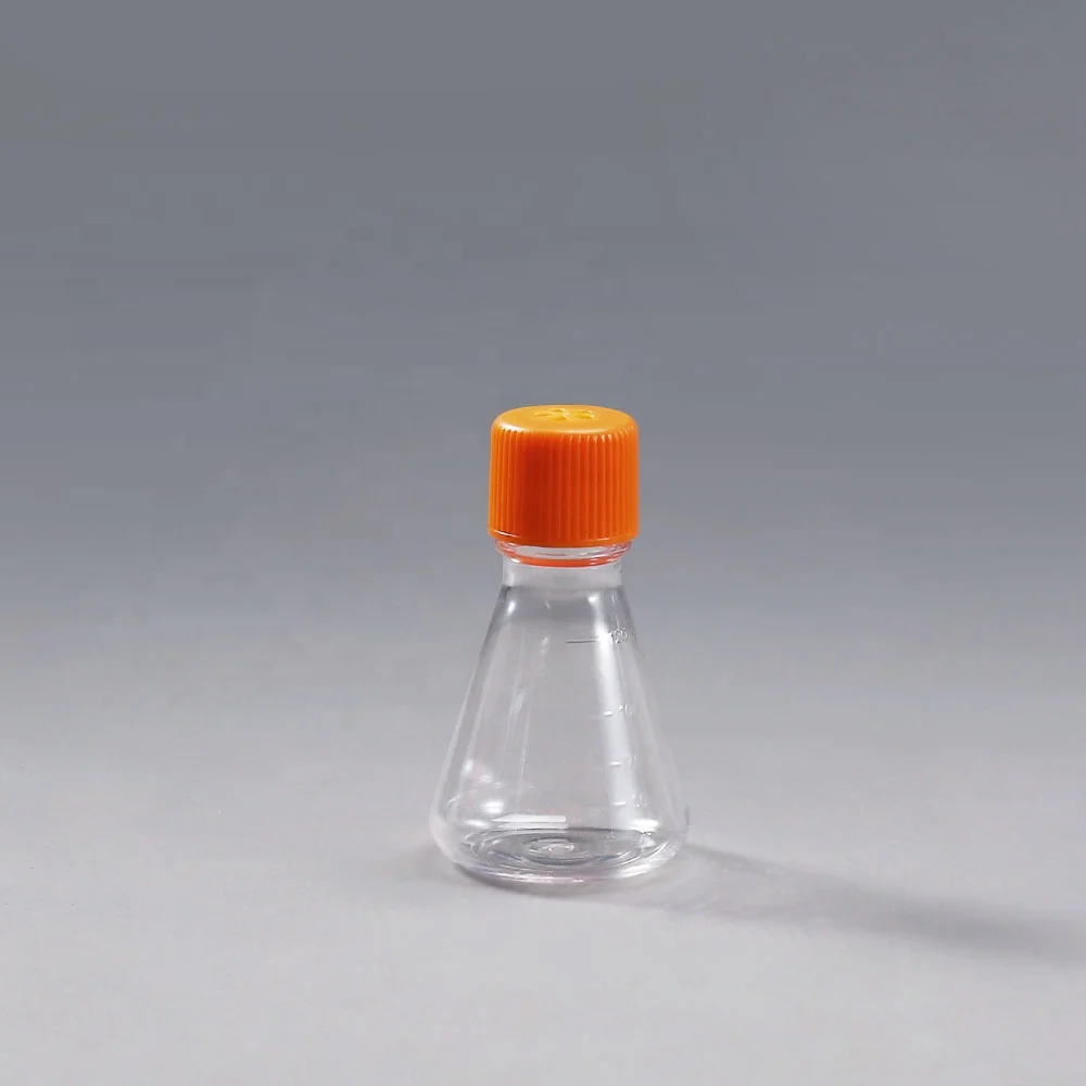 Wholesale Clear PETG PC Lab Screw Cover Triangle Conical Shake Flask 250ml Narrow-mouthed Erlenmeyer Flask For Cell Culture