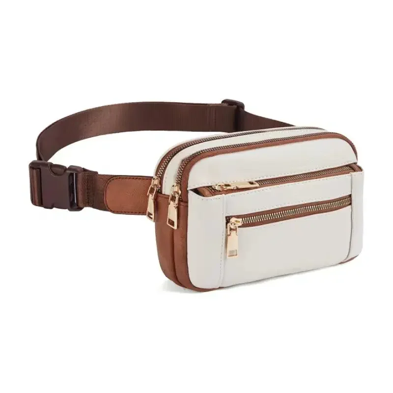 Wholesale Custom Logo Large Capacity Leather Belt Bag Waterproof Fanny Pack Crossbody Unisex Bum Bag with Adjustable Strap