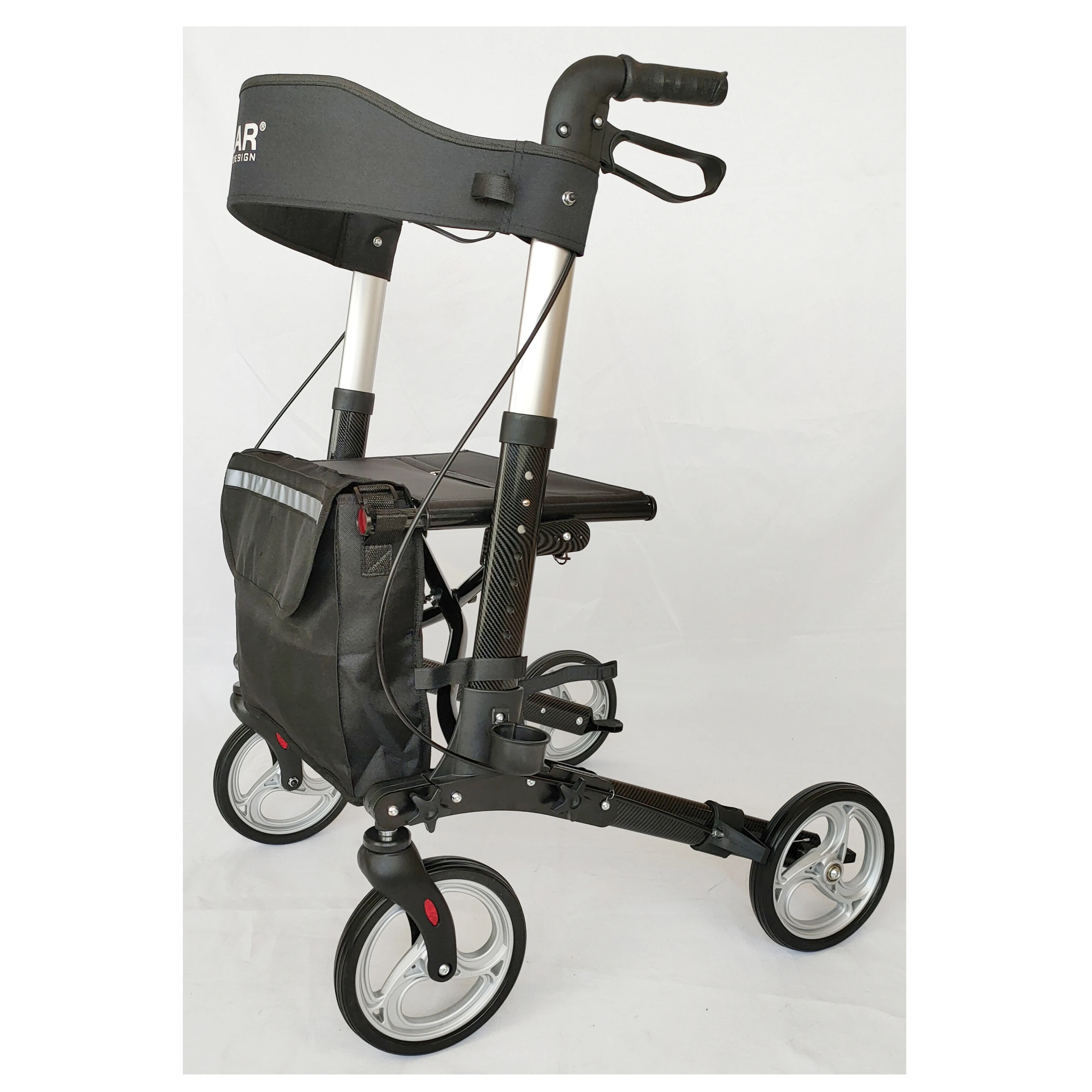 Medical titanium walker rollator carbon fiber shopping cart  with seat for Elderly