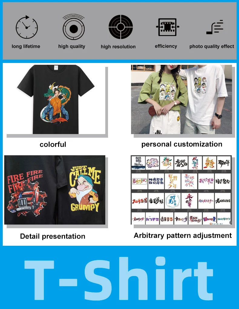 Free tech training heat transfer to fabric 30cm tee shirt printing dual xp600 direct to film dtf printer with dryer