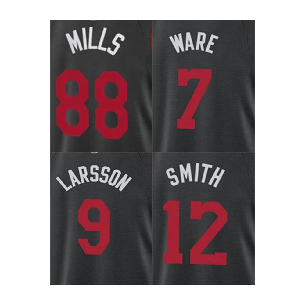 2023-2024 New Miami Black Printed 7 Kyle Lowry 13 Bam Adebayo 14 Tyler Herro 22 Butler Basketball Jersey