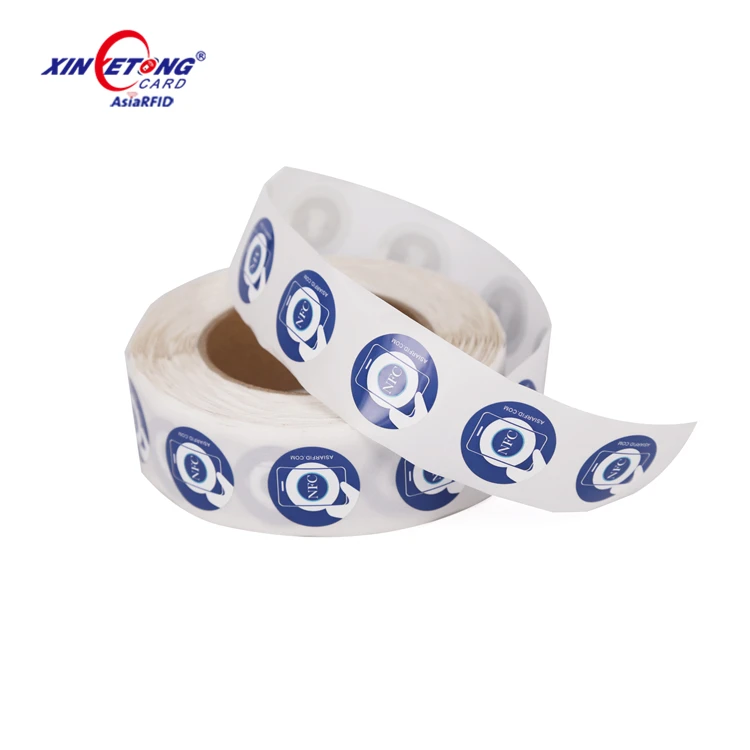 Nfc Sticker Custom Size CMYK Logo Printing 13.56MHz RFID NFC Tag Sticker