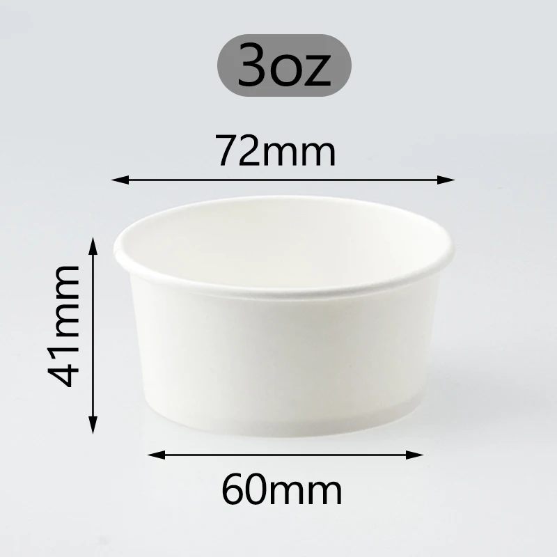 Миска Для Мороженого 3 унции 100 мл Экологически чистая одноразовая бумажная миска миски для мороженого