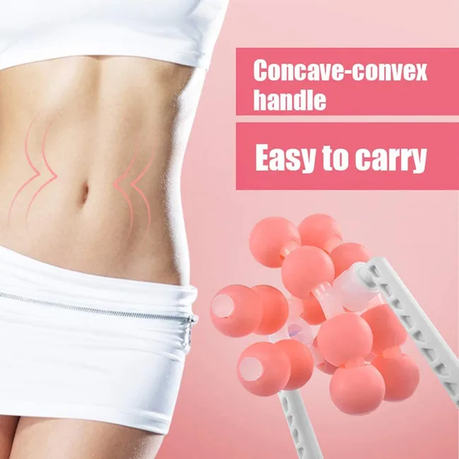 
Body Shapely Roller Yoga Fitness Ring Muscle Relaxation Massage Stick 16 Roller Ball Cellulite Leg Slim Massager 