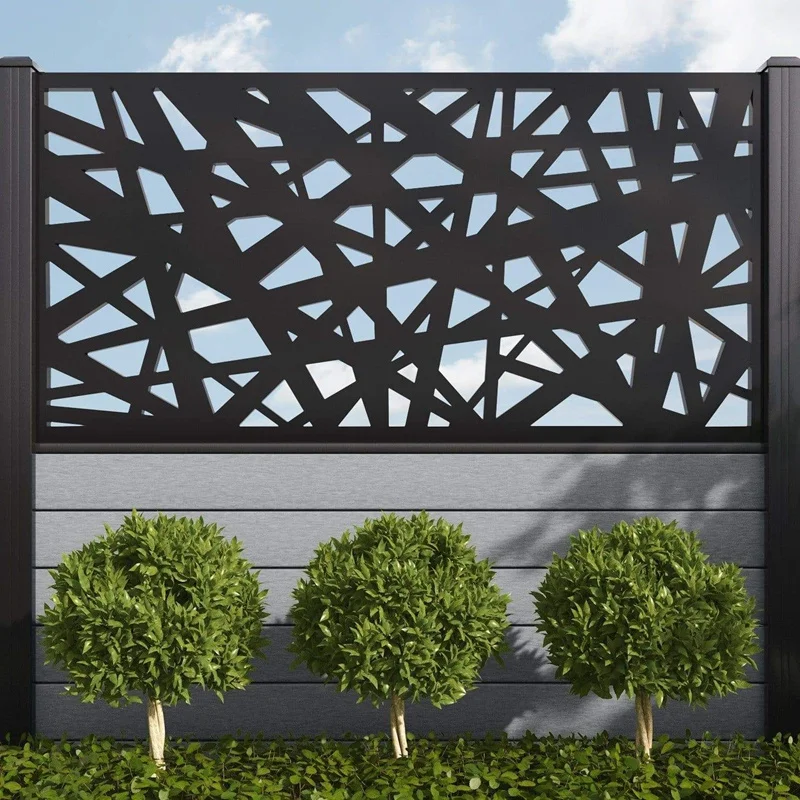 decorative french white lattice private garden prefabricated fence wooden WPC manufacturing led fences for houses