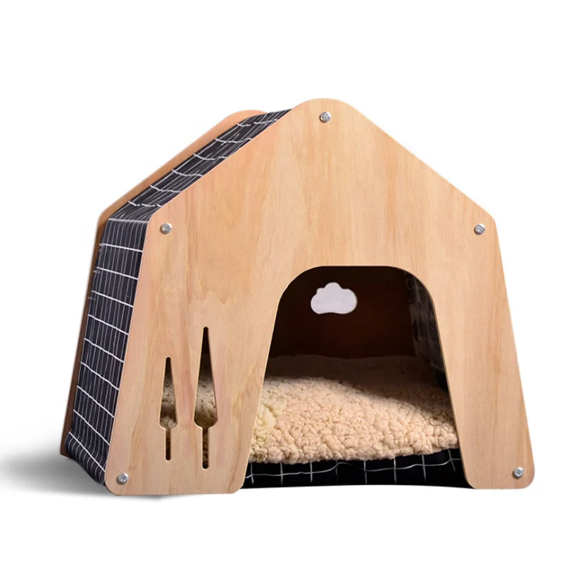 Eco Friendly Wood Pet House& Villa &Collapsible Pet Maternity Ward Bed & Kennel&Hovel&Cote Teepee Tent Dog&Cat&Rabbit