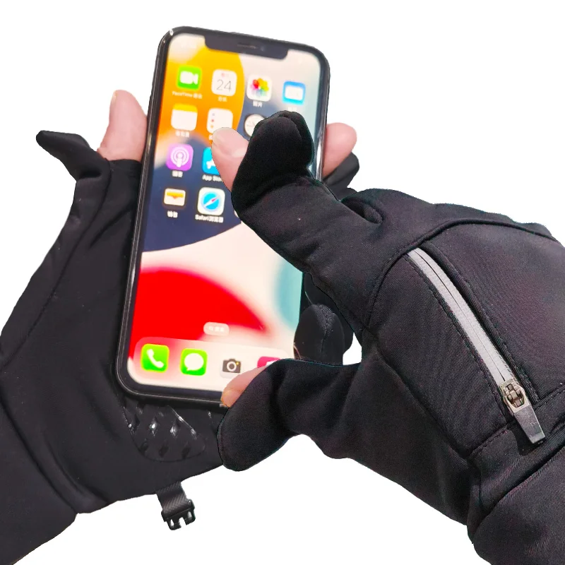 BSCI Factory Waterproof Winter Bike Gloves Anti-Slip Thickened Touchscreen Sports Gloves for Safe Riding