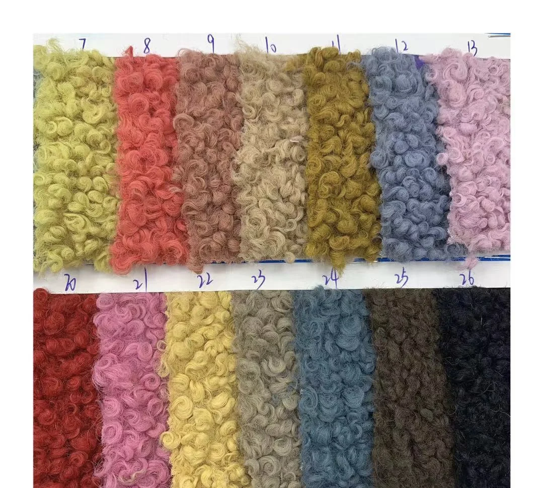 2022 new design turkey polyester alpaca faux curly fur fabric for winter coat