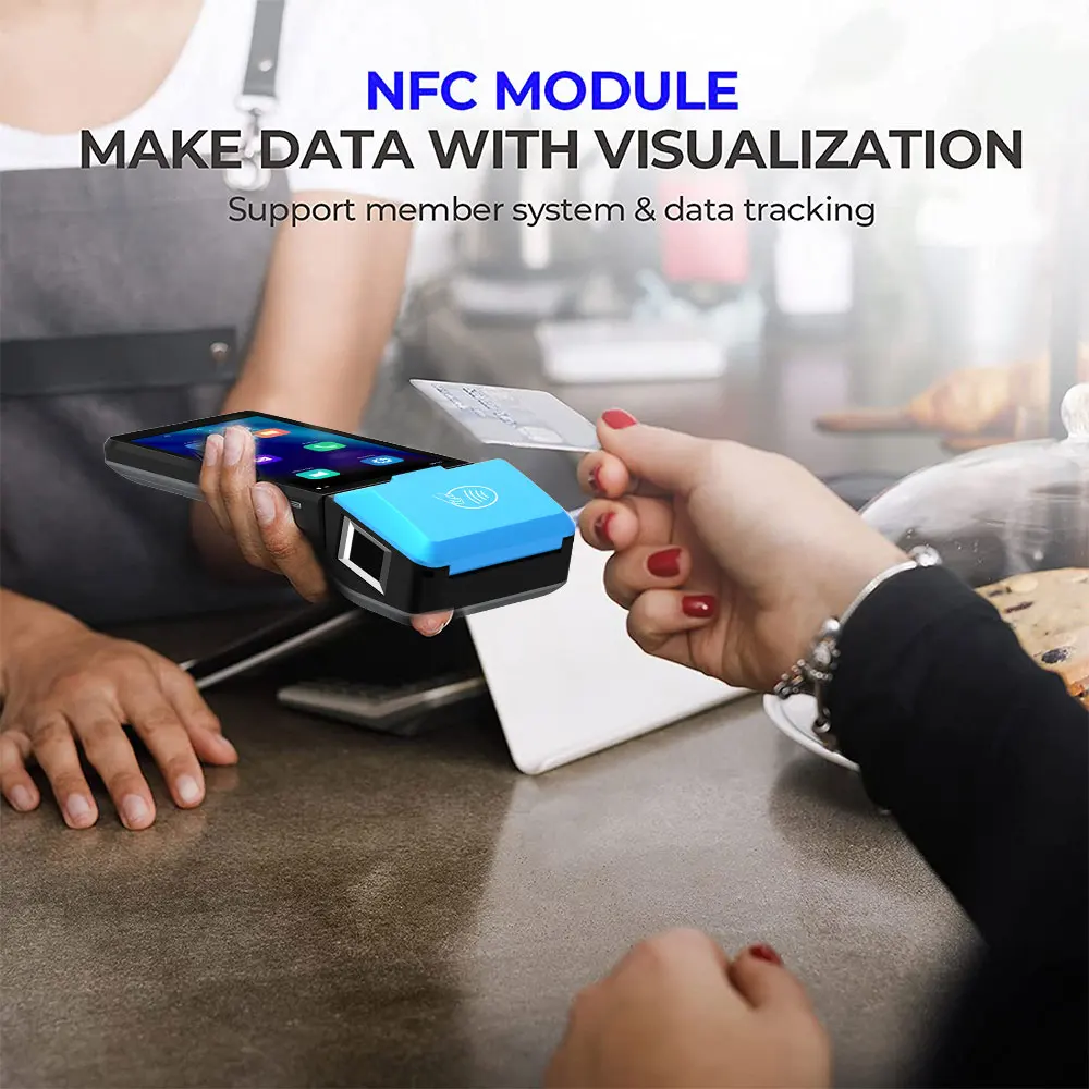 2+32GB MSR/ICCR/NFC Contactless Payment Mobile 6.0 inch Android POS Terminal with Printer Z500