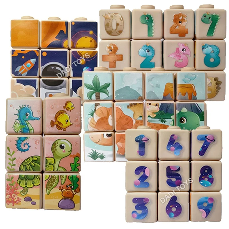 Baby Educational Saft Plastic Puzzle  Soft Block For Kid, Jigsaw Cube Space Sea Animal Zoo Rubber Building Block,