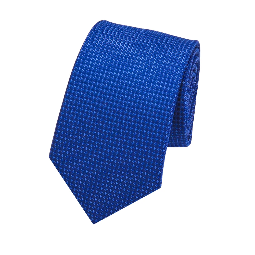 YiLi Handmade Jacquard Woven Microfiber Polyester Deep Blue Tie