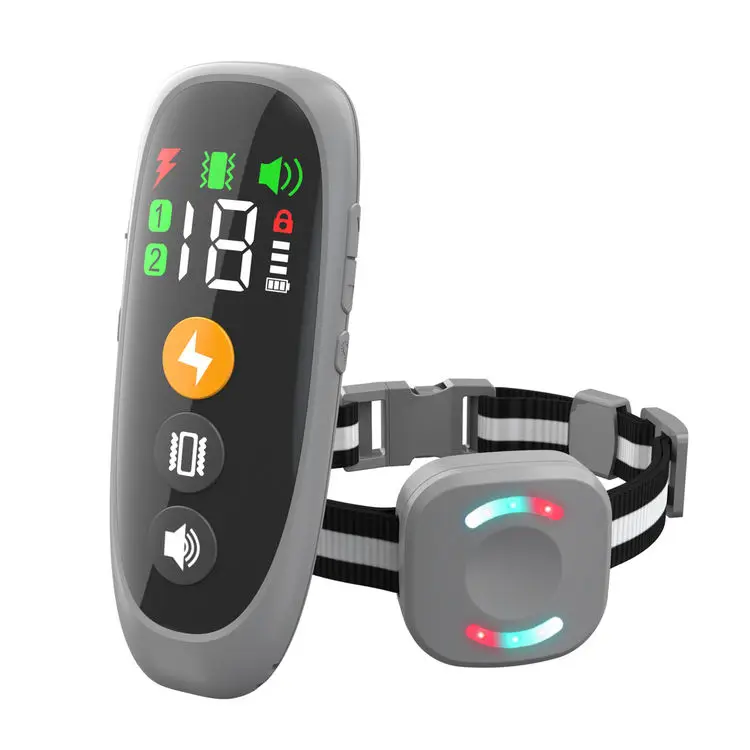 Dog Vibration Collar 2600ft Dog Anti Barking Training Collar with Remote Fast Charging 18 Levels Colorful Tracking Led Light