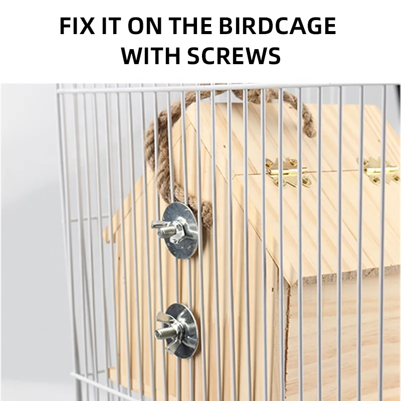 Bird House New Cedar Wood Decorative Birdhouse Pet Cage for Small Medium Large Birds Outdoor Hanging Nest