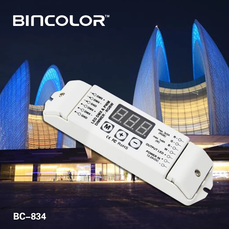 BC-834 High Quality 4CH 25A DMX512 Decoder 24v Rgbw DMX CV Decoder LED Controller