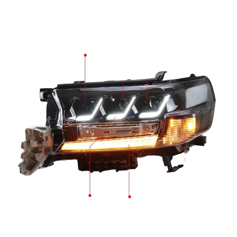 LED Headlights For TOYOTA Land Cruiser GRJ200 2016-2020 LC200 LC300 DRL Head Lamp LED Bi Xenon Bulb Fog Lights